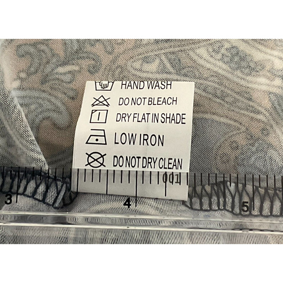 Lienridy Women's 4X Blue Orange Tunic Blouse Top Paisley Print Long Sleeve New - Picture 8 of 11